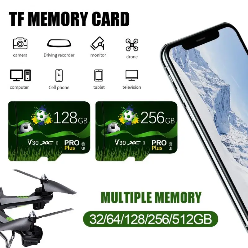 Micro TF SD Card High Speed SD Memory Card 128GB 256GB 32GB 64GB SD Card A2 TF Flash Card for Xiaomi Phone Camera tablet PC