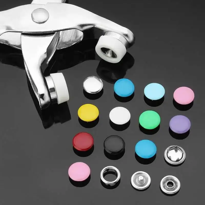 Five Claw Snap Buttons Kit with Plier Tool Metal Press Studs for Baby Clothes Shoes Bags