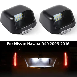 2pcs/set Car LED License Number Plate Lights for Nissan Navara D40 2005-2016