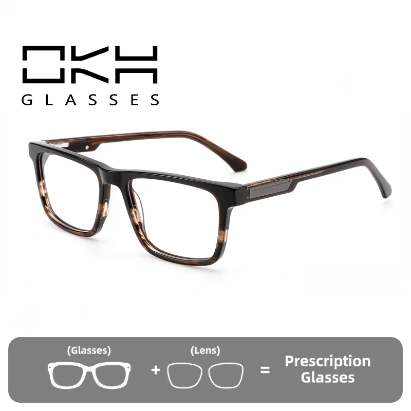 OKH Myopia Reading Glasses Progressive Custom Prescription Anti Blue Light Optical Lenses Classic Eyewear for Men and Women