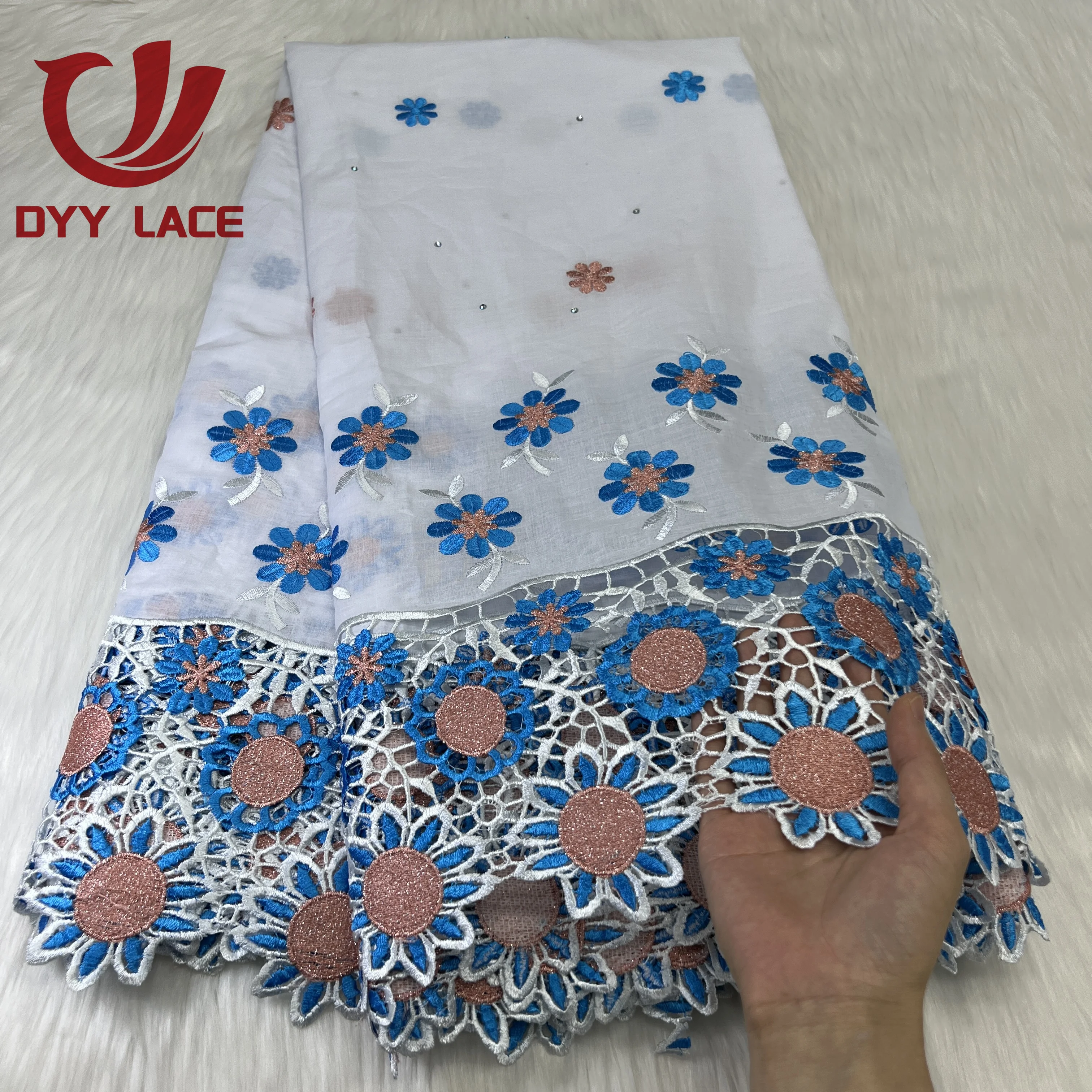 African French Chiffon Lace Fabric 2023 High Quality Nigerian Net Embroidered Lace Fabric Dress Material For Party Sewing