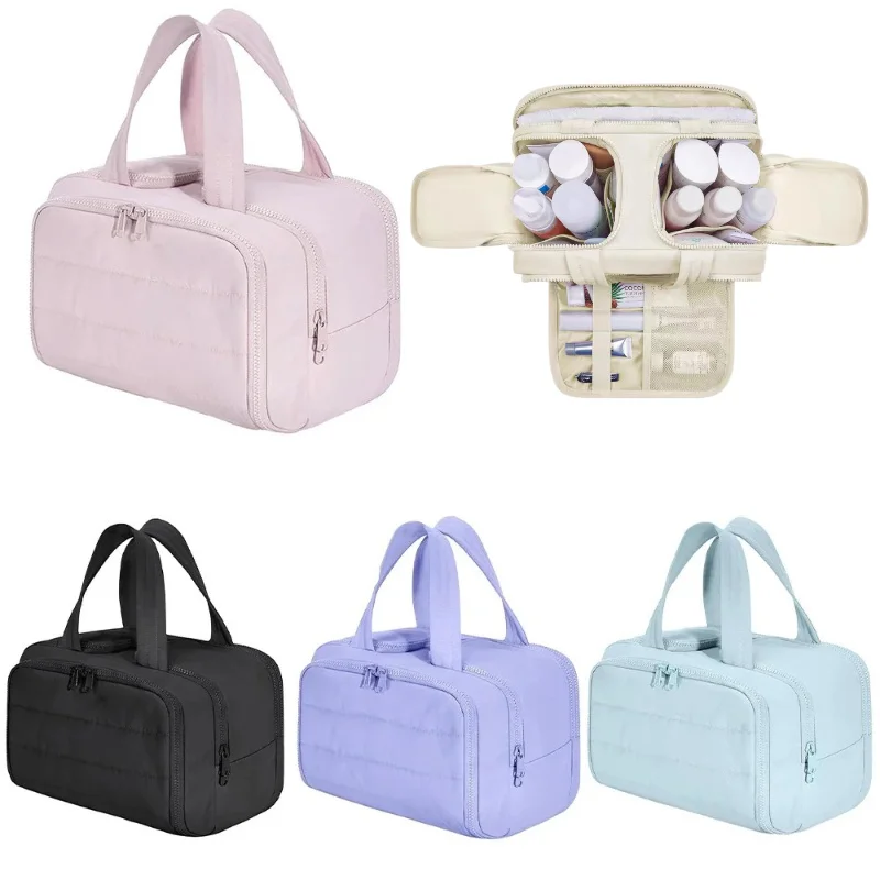 Multi Pockets Cosmetic Bag Female Travel Wash Handbag Bathroom Partition Shower Makeup Pouch Waterproof Toiletries Organizer