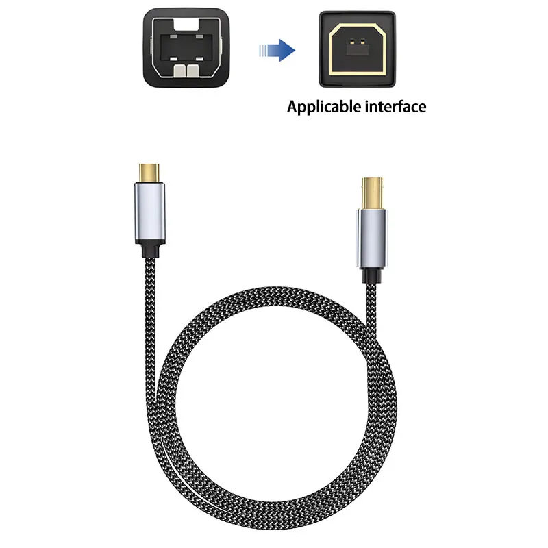 

Gold-plated Plug Computer Laptop Type-C to USB B 2.0 Printer Printer Cable High Speed For Epson HP Brother