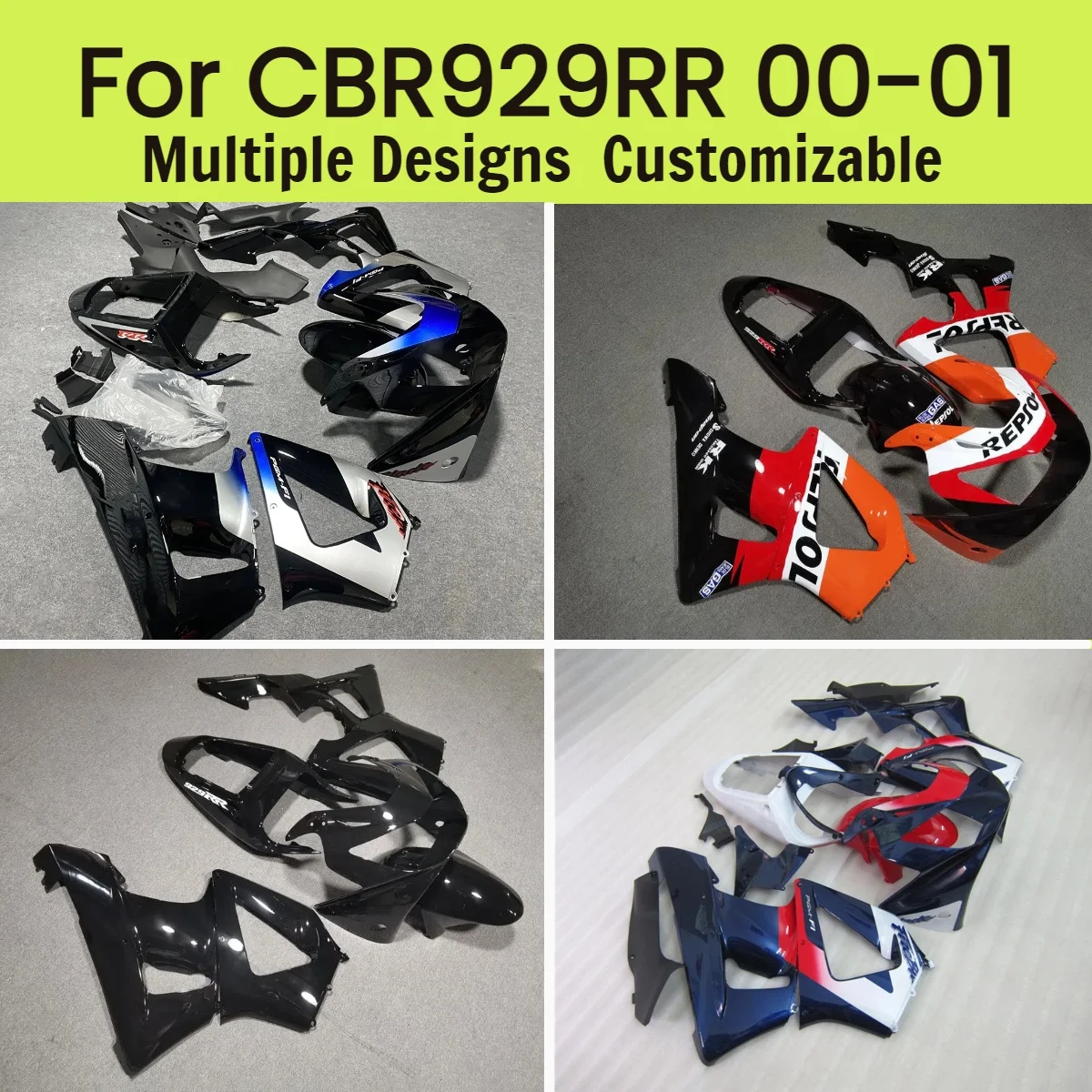 

Cool Fairing Set CBR 929RR 2000 2001 Aftermarket Motorcycle Accessories Fairings Kit for Honda CBR929RR 00 01