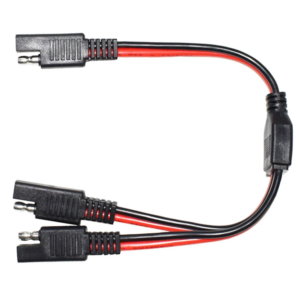 

SAE Car Power Cord Extender 1 to 2 Dual Extension Cable for Solar Cells Automotive Truck Low Resistance Pure Copper