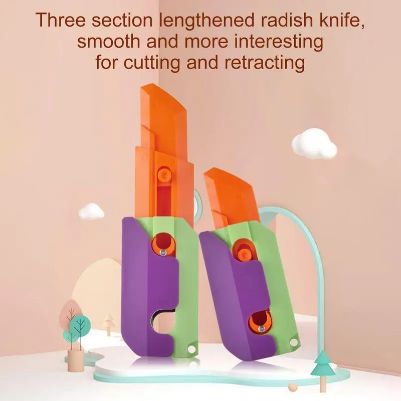 3D Printed Telescopic Toy Educational Stress Relief Toy Sensory Toys Adjustable 3-Stage Design 3D Printed Knife For Kids Adults