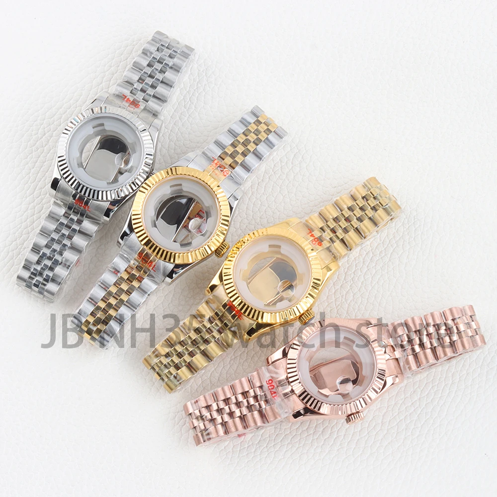 

33mm Watch Case NH05 316L Stainless Steel Jubilee Bracelet Strap Sapphire Glass for Seiko NH05 NH06 DATEJUST Movement 25mm Dial