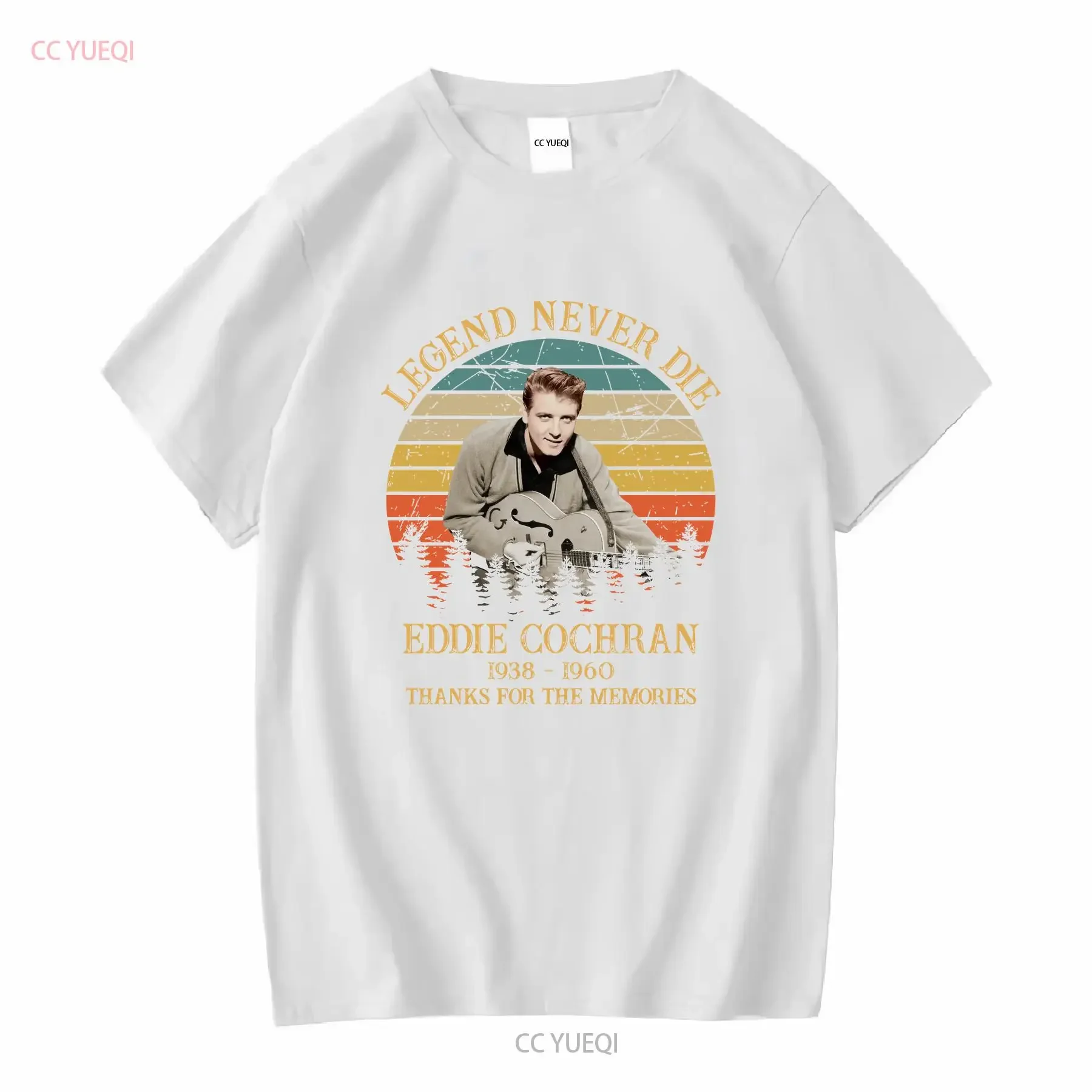 تي شيرت رجالي من Legend Never Die Eddie Cochran بأكمام قصيرة من S إلى 5XL LL527 عتيق مغسول أوم ناعم غير رسمي قليلاً