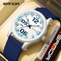 SANDA 3252 Top Popular Student Quartz Watch Fashionable and Simple Luminous Waterproof Silicone Tape Children's Quartz Watch