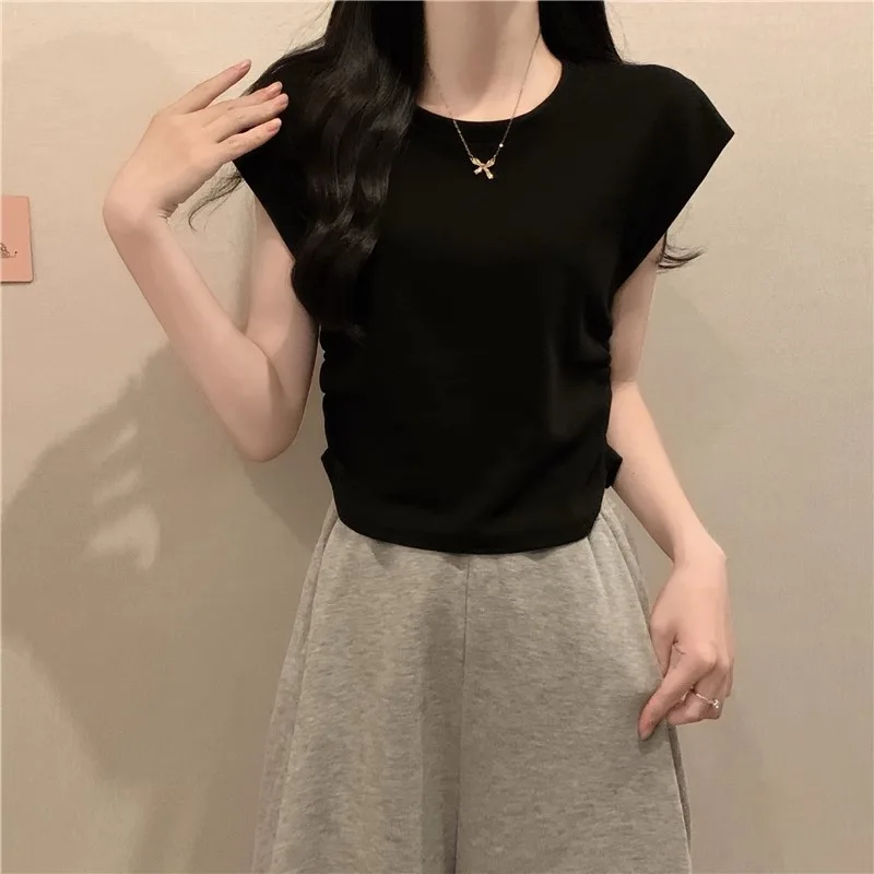 Bat Sleeve Korean Fashion T-shirts Women Slim Y2K Kpop Crop Tops Sexy Vintage Tees Shirts Harajuku Cheap Clothes Woman Tshirts