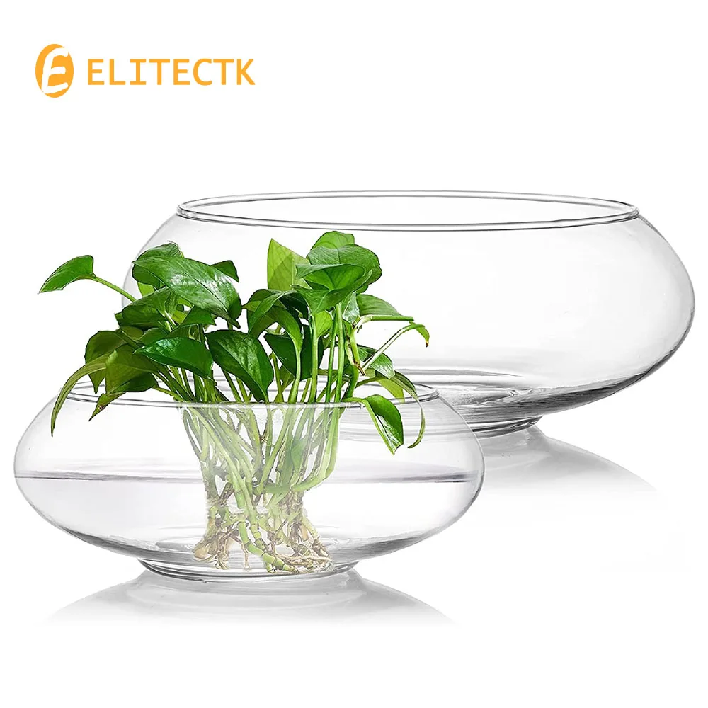 Flower Glass Vase Bowl Terrarium Succulent Planter Air Plant Hydroponic Display Floating Candles Decorative Centerpiece Floral