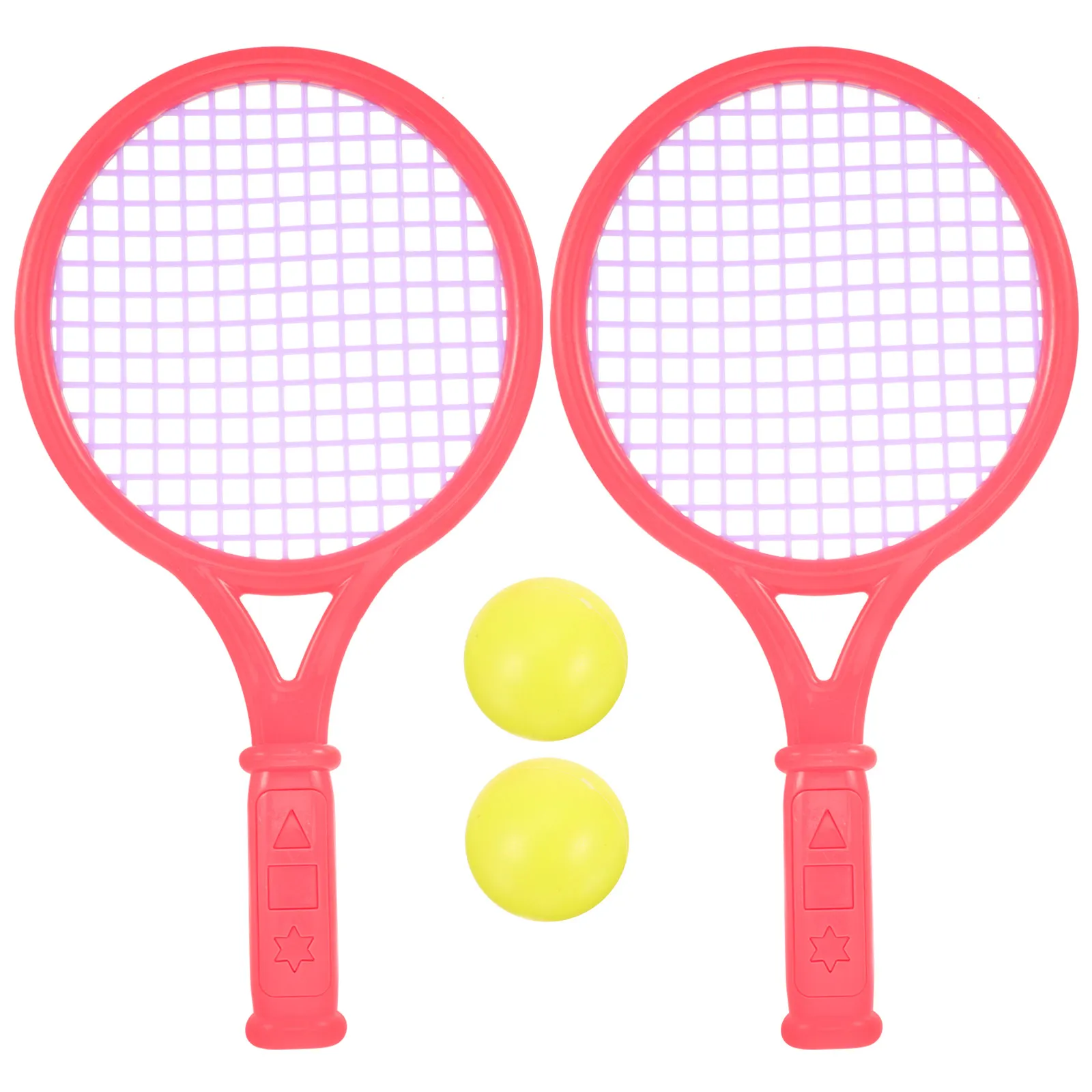 

1Pair Kids Tennis Racket Plastic Badminton Rackets Multifunctional Size S Random Pattern Outdoor Kindergarten Primary School