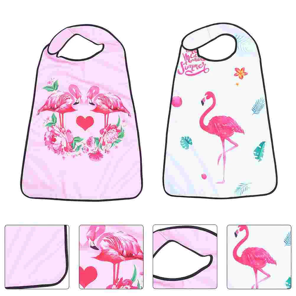 2 Pcs Adult Cloth Bibs Eating Apron Clothing Protectors for Adults Elder Anti-dirty Miss Funny