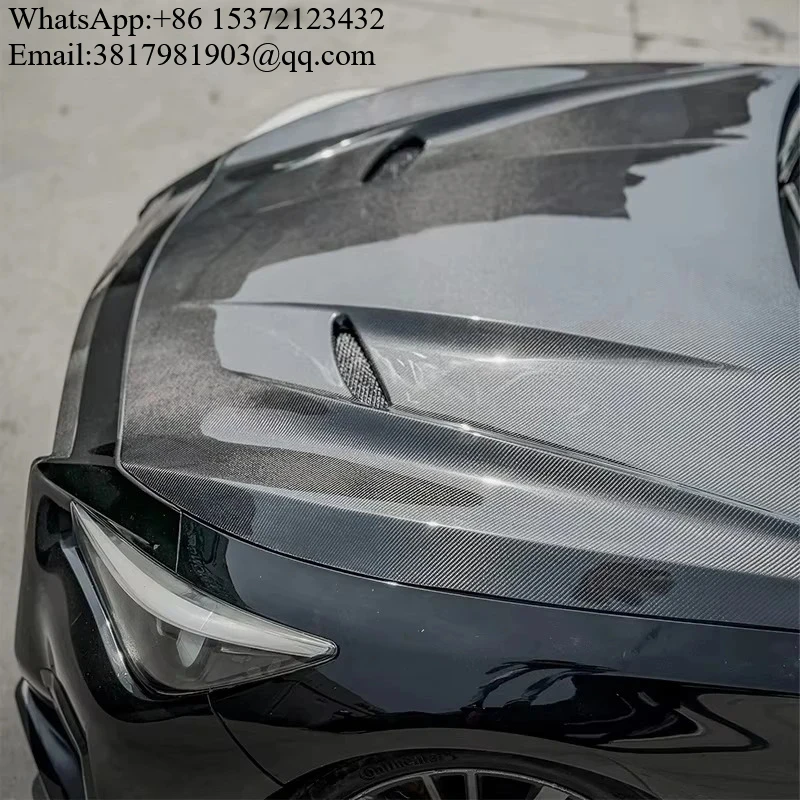 

Передний капот двигателя из углеродного волокна для Infiniti Q50 Q50l Q50s 2014-2020, капот двигателя в стиле MBJ