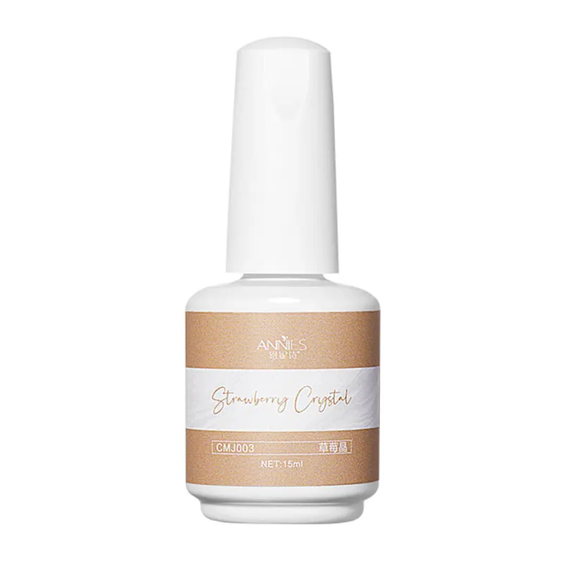 Pegamento de esmalte de uñas de Color Jade, esmalte de uñas de cristal de fresa, Gel UV duradero y extraíble, 15ml, gran promoción