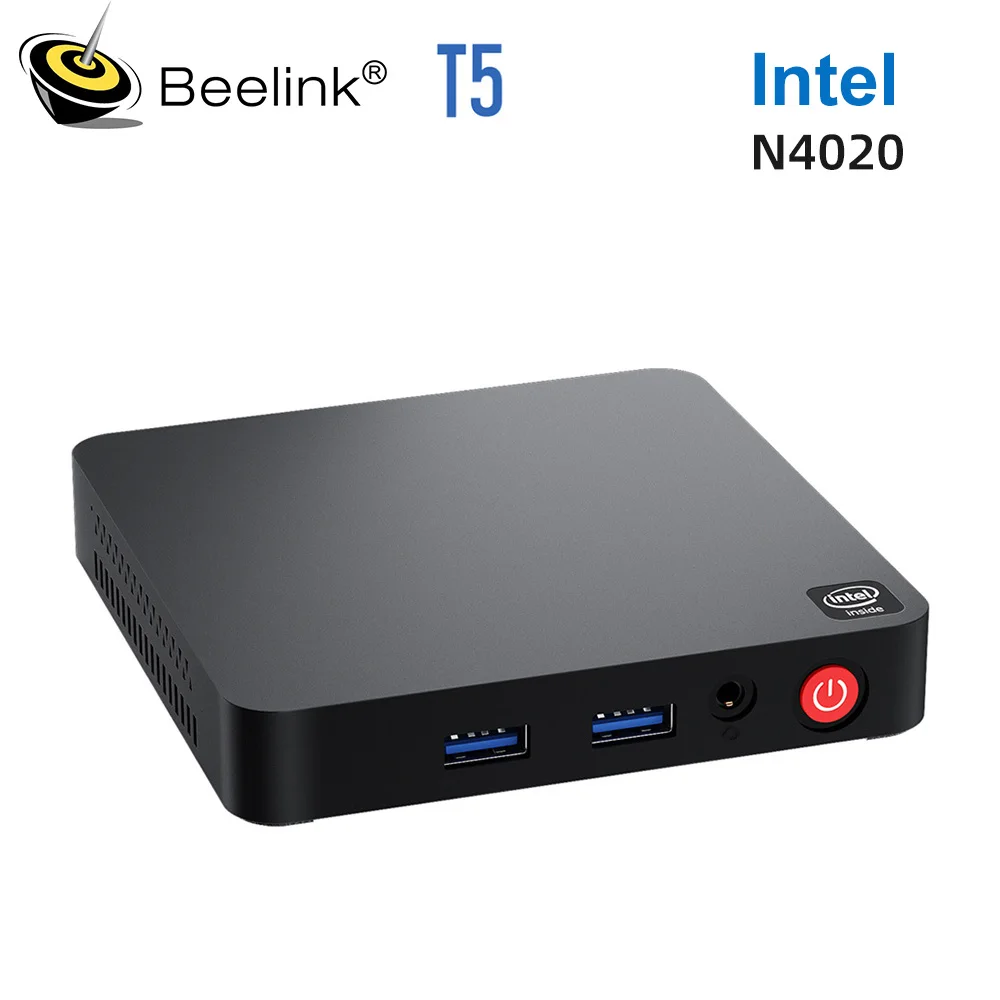 Beelink T5 미니 PC, 인텔 셀러론 N4020 와이파이 5 BT5.0, 4GB 64GB T4 프로, 인텔 아폴로 레이크 N3350, 4K BT4.0, 1000M AC 와이파이 미니 컴퓨터 