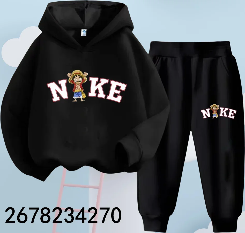 Hot One Pieces Hoodie Set Kids Luffy Clothes Boys Girls Clothing Children's Jersey Sports Suit Autumn Hoodie Pants 2-piece Sets