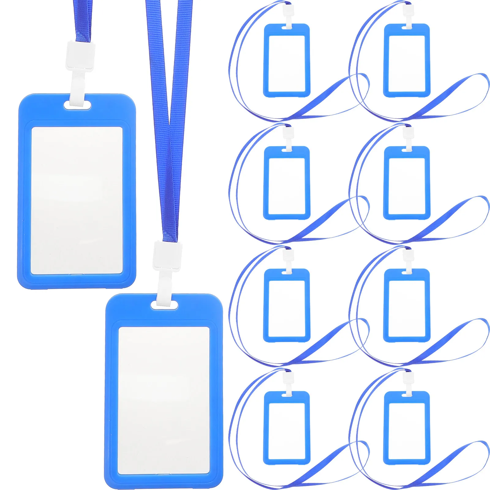 

10Pcs Work Badge Card Sleeve Clear Id Card Holder Reusable Protector for Office and Conference Use Lanyards for Id Badges