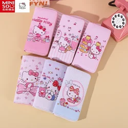 MINISO-Hello Kitty Creative Cartoon pour femme, portefeuille long, multi-compartiments, fermeture éclair, étudiant