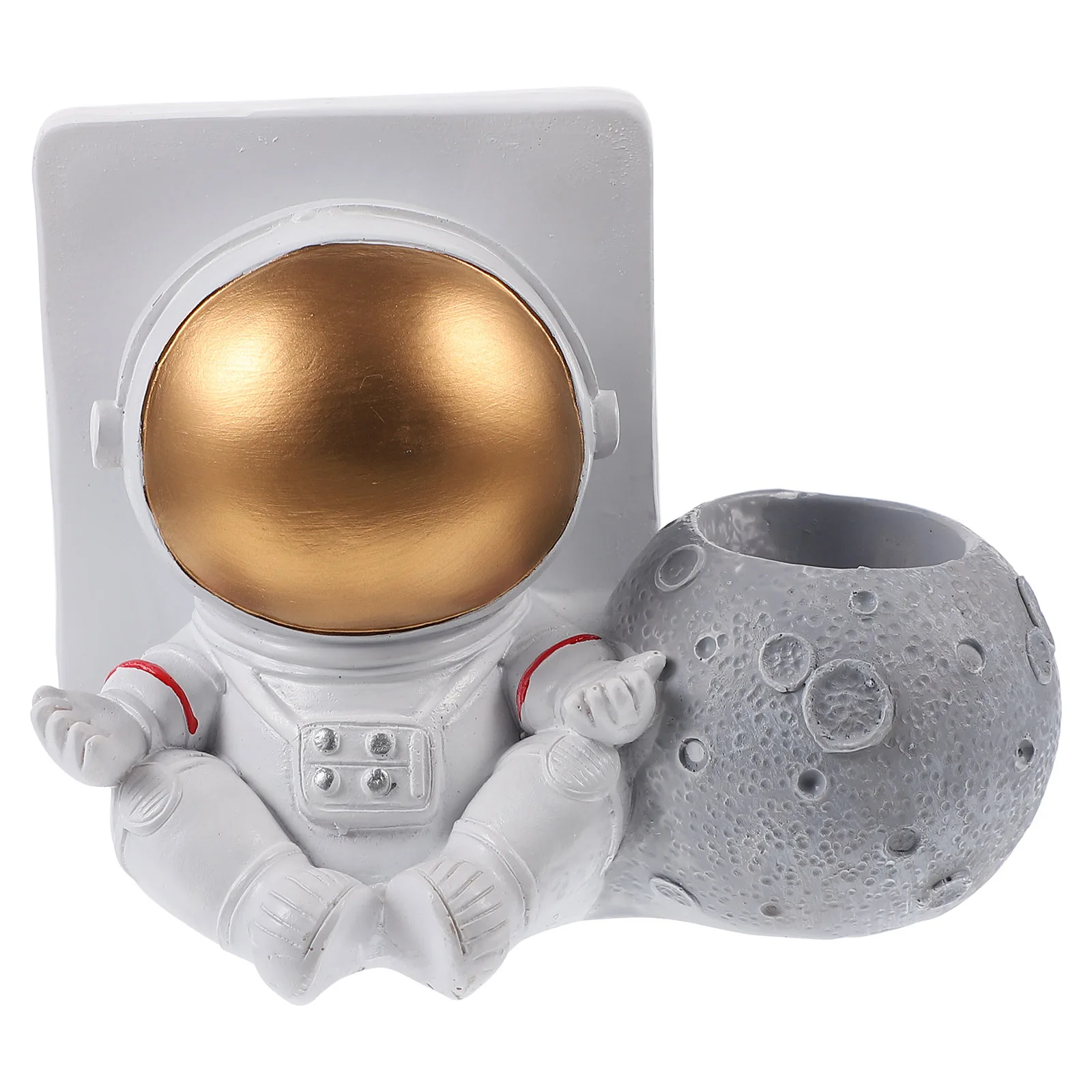 

Astronaut Pen Holder Pencil Stationery Organizer Storage Container Desk Bucket Makeup Tools Resin Lightweight Portable Valentine
