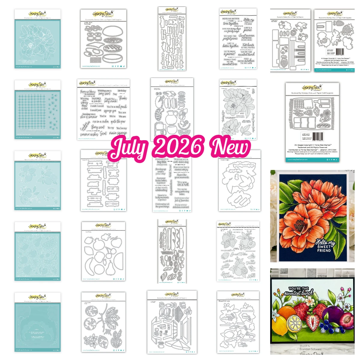 Honey Bee Picnic Table Citrus Fruit Medley Metal Cutting Dies Stamp for DIY Handmade Album Photo Scrapbook Calenda July 2026 New