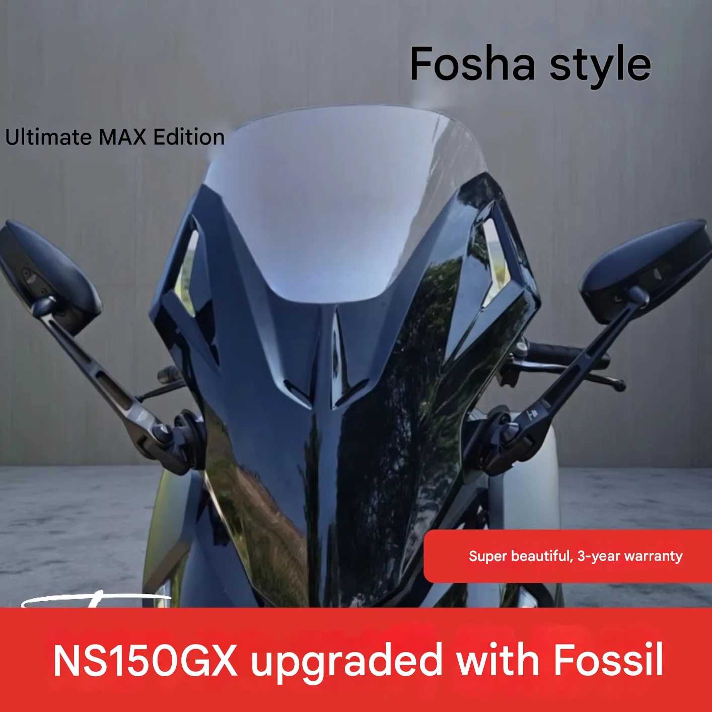 FOR NS150GX Windscreen Assembly Height-Raised Forward-Shift High-Impact Modified PC Lens Resistant to Impact from Rocks