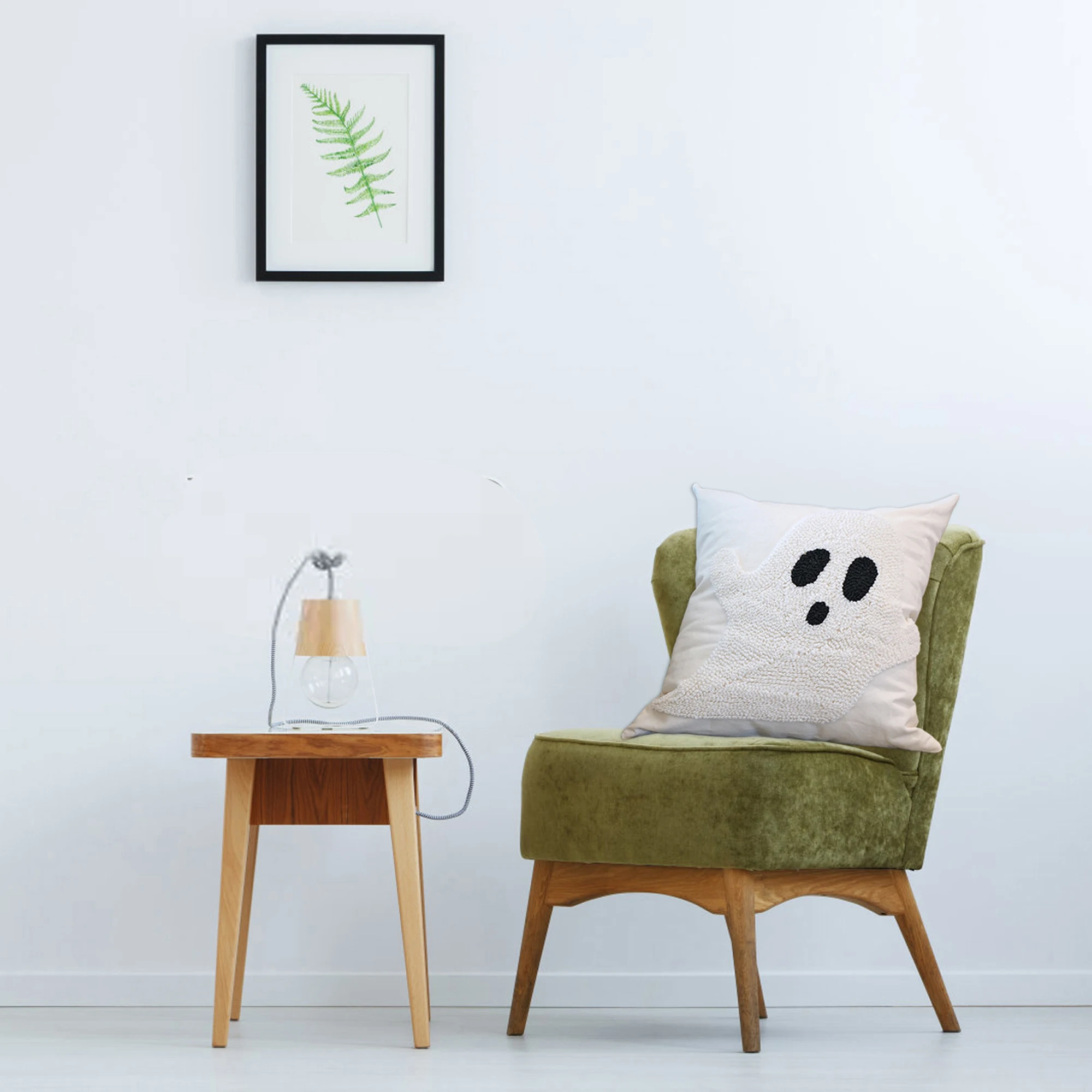

Spooky Halloween Pillow Case with Witch Embroidery Design - Decorative Throw Pillow Cover for Home Sofa Decoration
