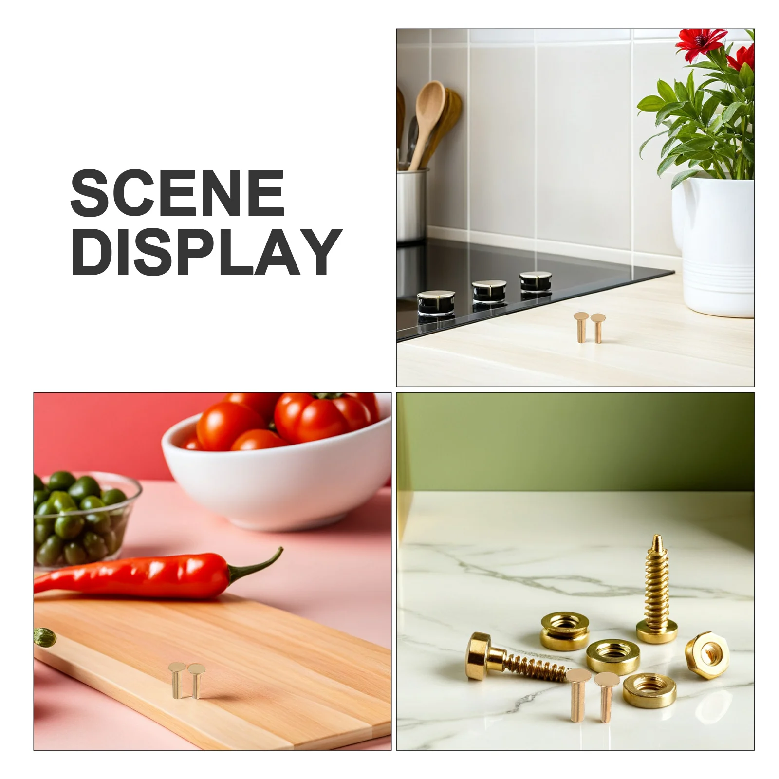 14 Pairs Cutlery Handle Rivets Copper Installation DIY Assembly Knife Hardware Repair Pins