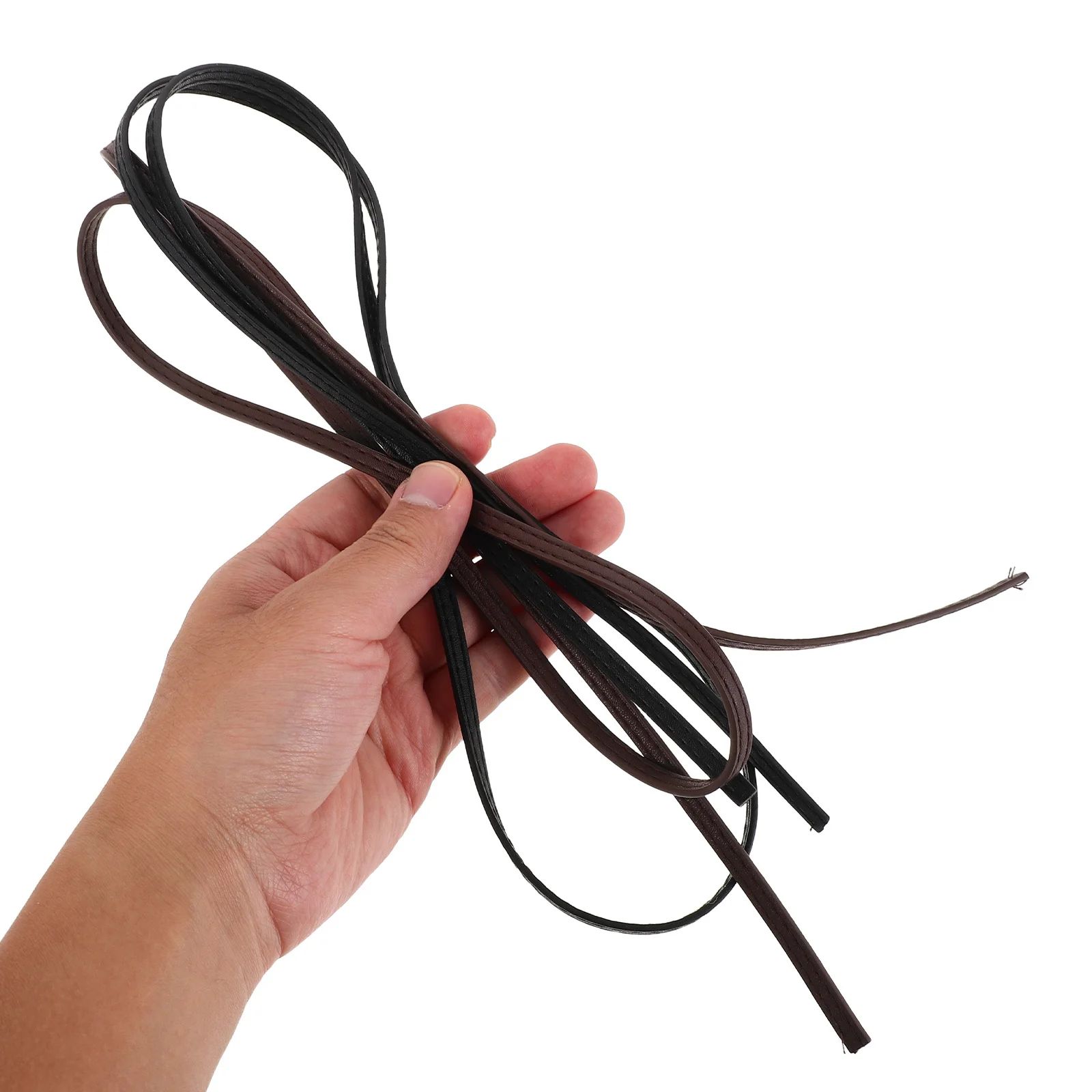 

8Pcs PU Cord 6mm Double Stitched Flat Strip for DIY Craft Jewelry Making Bracelet Necklace Wristband Rope