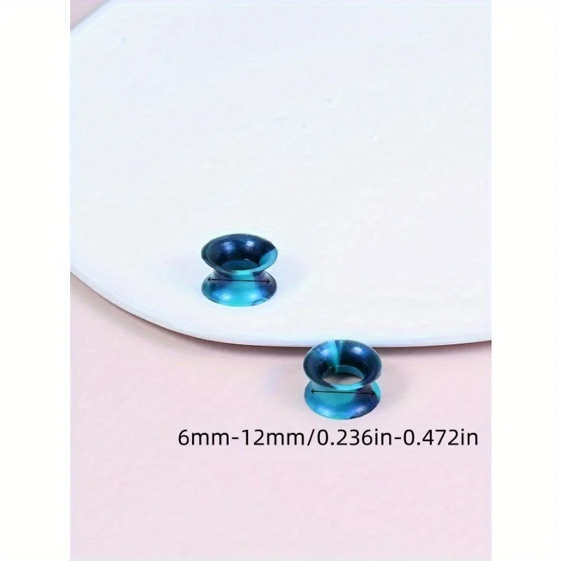 24-teiliges Ohr-Expander-Ohrdehner-Ohrdehner-Set aus Acryl-Kunststoff, mehrere Farben erhältlich, 6 mm/8 mm/10 mm/12 mm Körperpiercing – Detail 1