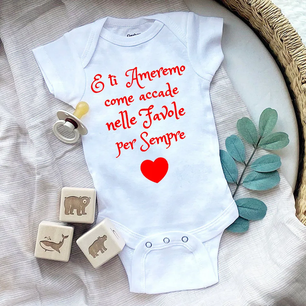 

Mother's Day Baby Bodysuit We Will Love You Forever Like in Fairy Tales Print Infant Romper Girl Boy Clothes Mothers Day Gift