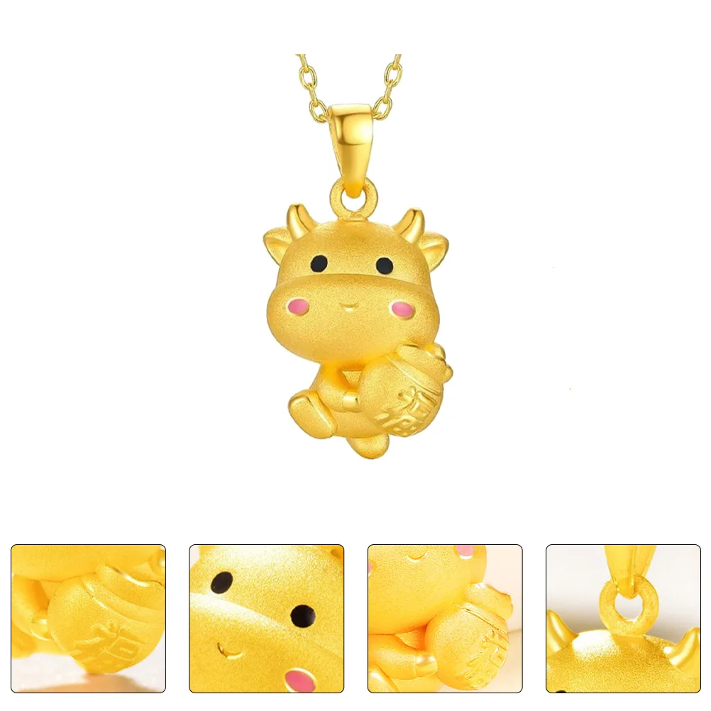 

Cute Cow Pendant Gilded DIY Charm Connector Jewelry Material Party Gifts Travel Graduation Accessories CowShape Necklace