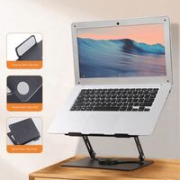 Portable 360 Rotating Base Notebook Computer Stand Foldable Adjustable Computer Riser Hollow-Out Lifter Laptop Bracket For Desk