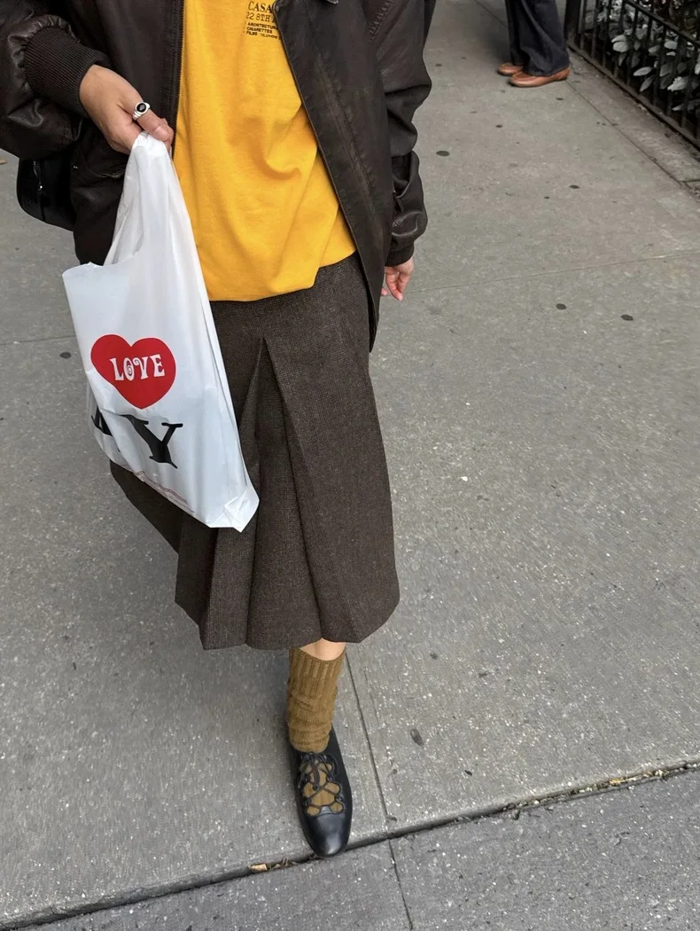 

Юбка трапециевидной формы с высокой талией, женские винтажные шерстяные плиссированные юбки с эффектом похудения, повседневные юбки для девочек Love Sle f Body