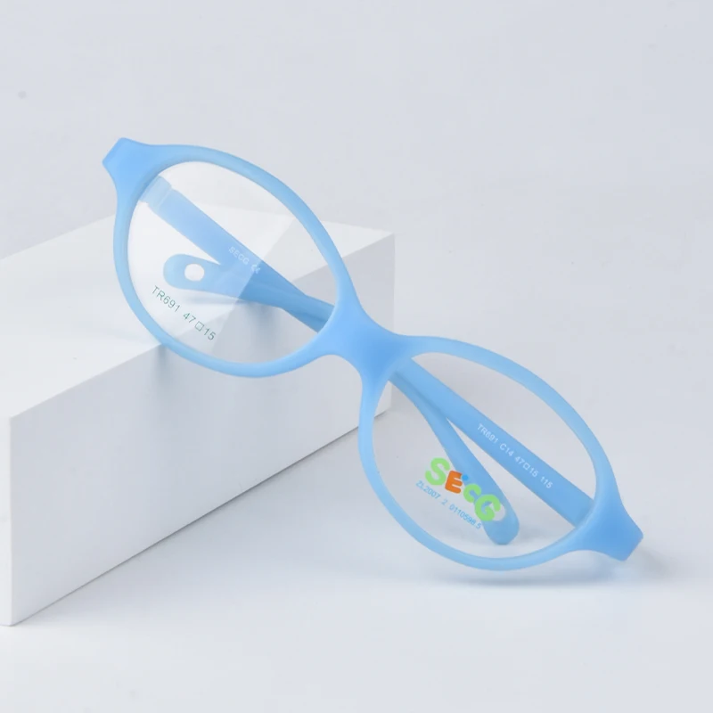 SECG Optical Myopia Oval Round Children Glasses Frame Plastic Glasses for Sight Children Correction Soft Kids Eyewear Frame