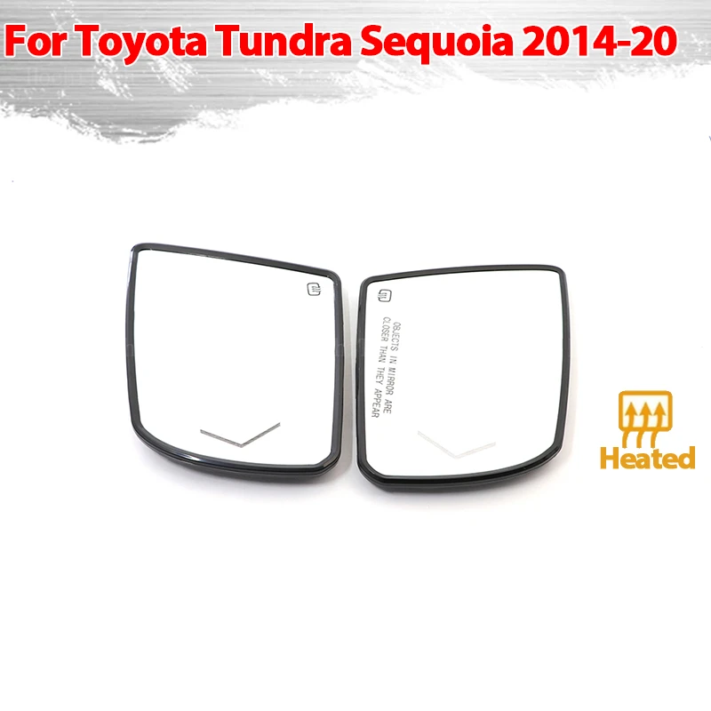 Left & Right Side Mirror Glass Rear View Rearview Exterior Wide Angle for Toyota Tundra 2014-2020，For Toyota Sequoia 2018-2020