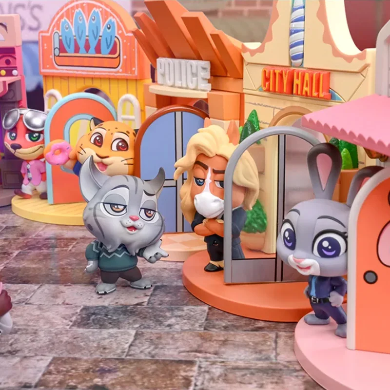 لطيف أنيمي Zootopia 2 المشهد صندوق أعمى جودي نيك أرقام نموذج دمى الكرتون المنزل سطح المكتب زخرفة العصرية اللعب صندوق غامض الهدايا #3