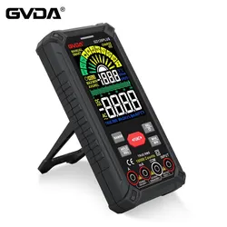 Gvdaスマート充電式デジタルマルチメーター真rms 9999カウント1000v 10 adc ac電圧電流マルチメーターカラー液晶マルチテスター