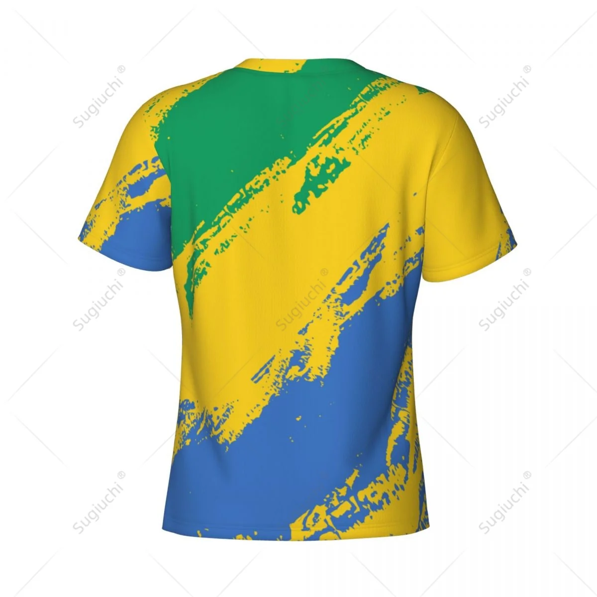 Custom Name Nunber Gabon Flag Color Men Tight Sports T-shirt Women Tees jersey For Soccer Football Fans