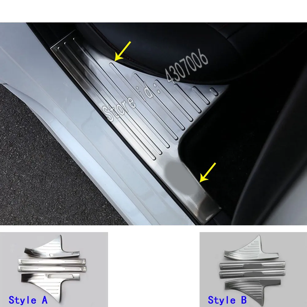 

Car Stainless Steel Pedal Door Sill Scuff Plate Inner Built Threshold 4pcs For Honda Civic 10th 2016 2017 2018 2019 2020 2021