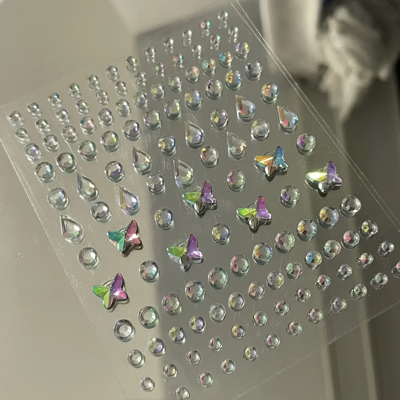 5D Diamond Crystal Stickers Sparkly Water Droplet Rhinestone Deco Sticker Crafts Self Adhesive Jewels Girls Kid Gifts