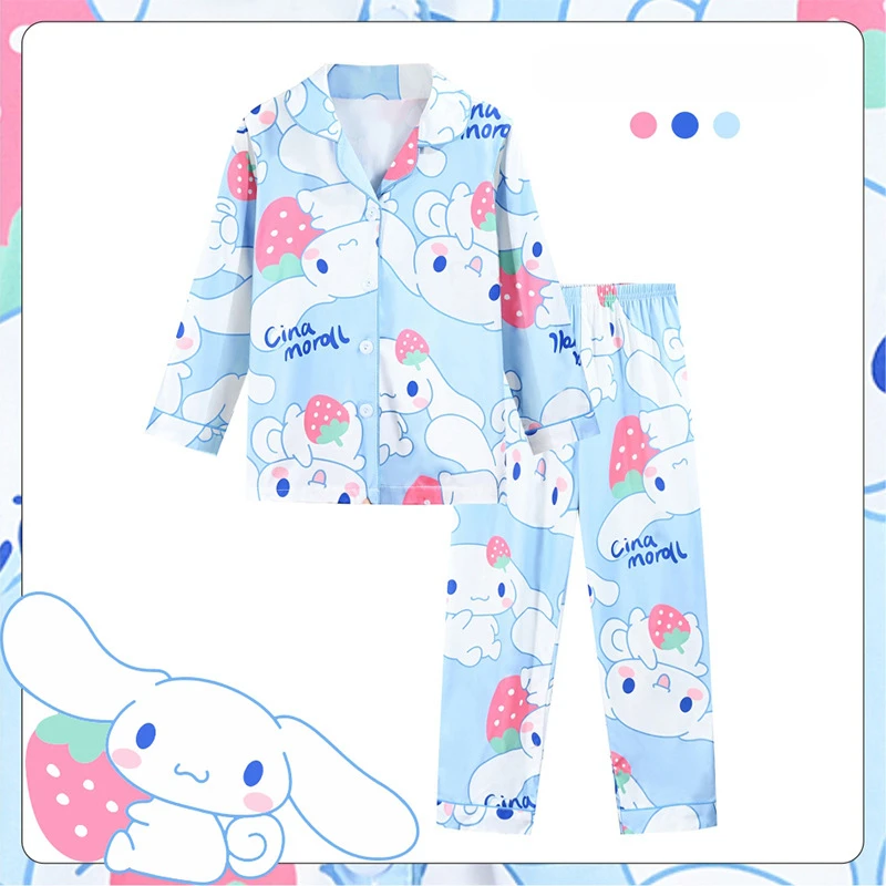 Disney Cartoon Children Pajama Sets Causal Lapel Soft Comfortable Kids Nightwear Set Vivid Patterns Breathable Indoor Costume