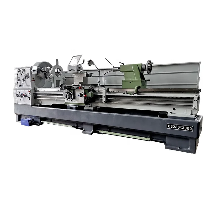 Airow Heavy Duty C6280 Normal Manual Torno Metal Bench Mechanical Turning Horizontal Lathe Machine with 105 mm Big Hole Spindle