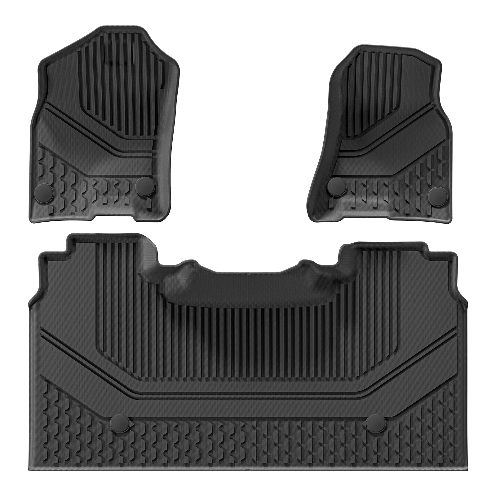 Für Dodge Ram 1500 2019-2024 Neue Karosserie (Nicht passend für klassische Modelle) Hintere Reihe mit Untersitz-Aufbewahrungsbox TPE Bodenmatte Schwarz – Detail 7