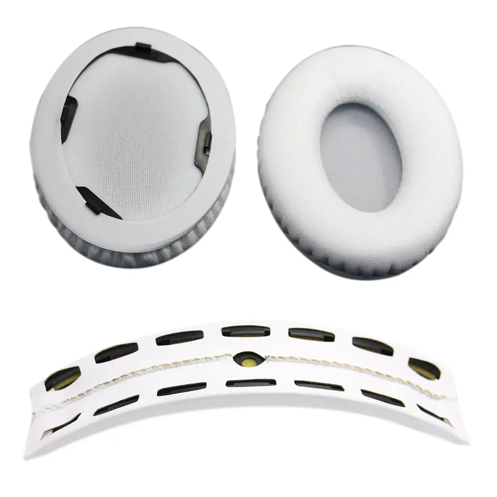 1 Pair Replacement Ear Pads + Headband Cushion for Beats By Dr Dre Studio 1.0 Headphone White/Black GDeals
