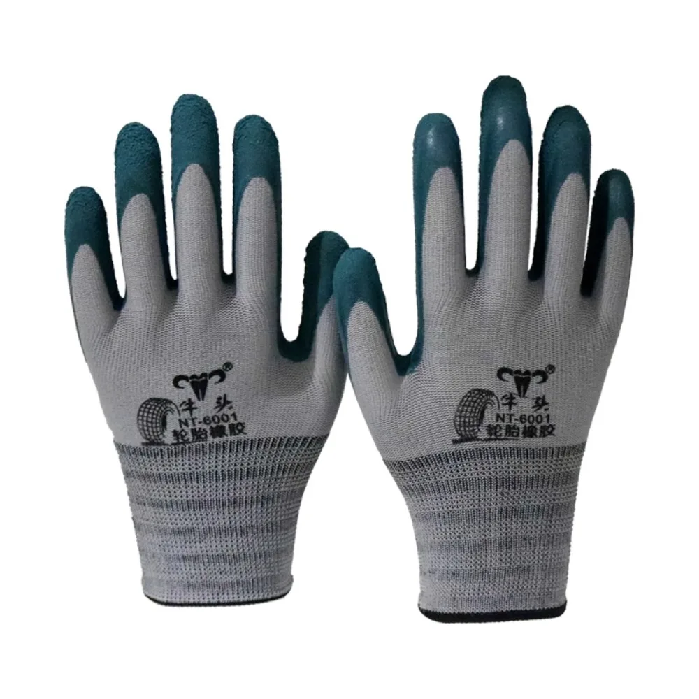 

Construction site construction gloves tire rubber work wear-resistant non-slip soft breathable latex dip thickened guantes