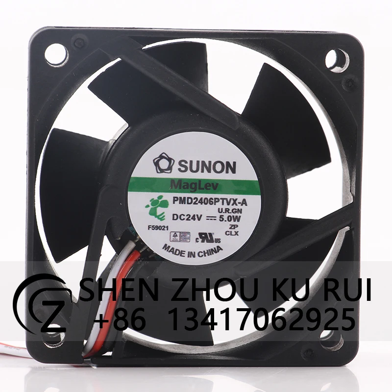 

PMD2406PTVX-A Case Fan Dual Ball Bearing for SUNON 60*60*25MM 6025 6CM 24V 5.0W Inverter DC Cooling Fan