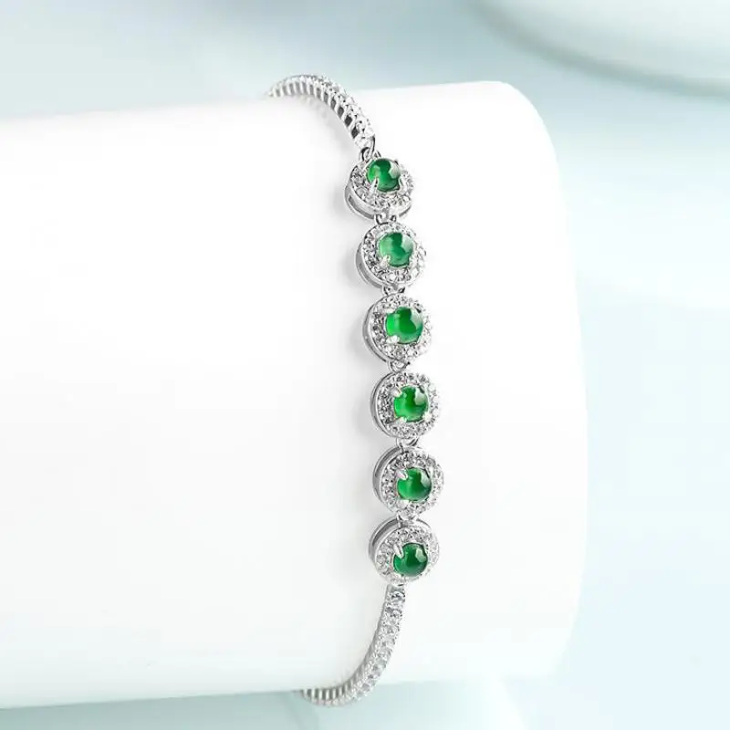 

Натуральный нефрит, сертифицированный Мьянма, императорский жадеит, серебряный браслет 925, женский браслет из настоящего бирманского зеленого нефрита, серебряные браслеты