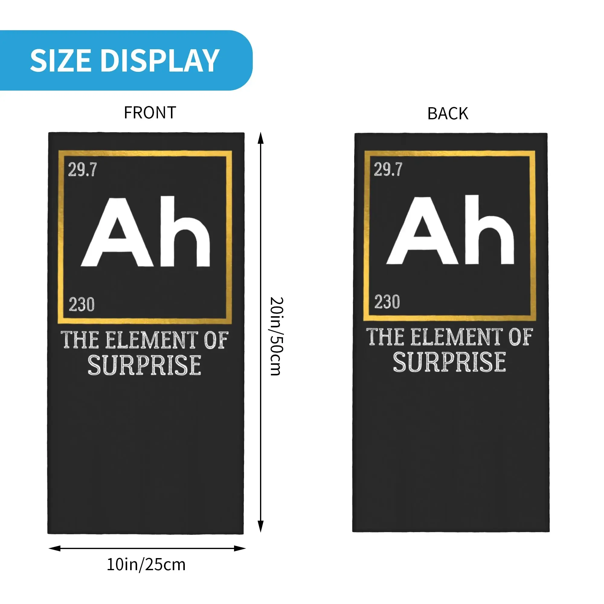New Ah The Element of Surprise Chemistry Bandana Neck Cover Print Science Humor Balaclavas Magic Scarf Headwear Riding Unisex Ad
