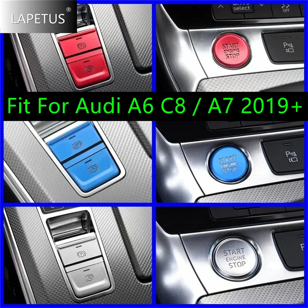 

Gear Shift Box Start Stop Engine Push Button Decor Cover Trim For Audi A6 C8 / A7 2019 - 2023 Red / Blue / Silver Accessories